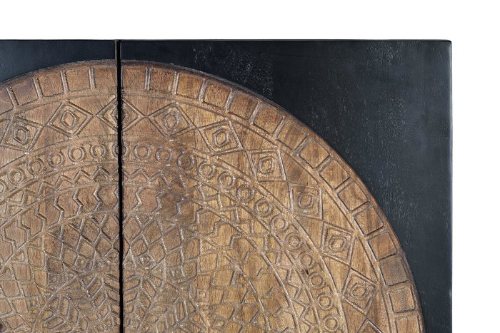 Giner Y Colomer Armario Madera de Mango y Metal Nogal Oscuro 143x100x40 cm